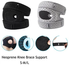 Neoprene Knee Brace Support Adjustable Compression Patella Stabilizer Black/Gray