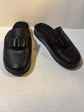 VIONIC Jordan Leather Mule/Clog Shoes in Black Size 8 Comfort