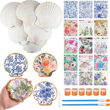 40 Set Scallop Shells for Crafts 4''-5'' White Natural Shells Bulk with Decoupag