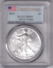 2003 American Silver Eagle PCGS MS69 First Strike Flag Label