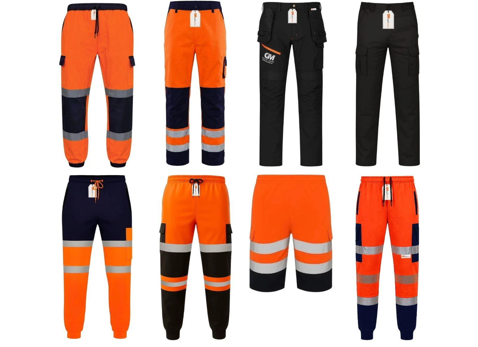 GM Workwear Mens Hi Vis Reflective Cargo Work Trousers Joggers Safety Pants PPE
Opens in a new windo