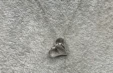 Sterling Silver, CZ Heart Pendant Necklace