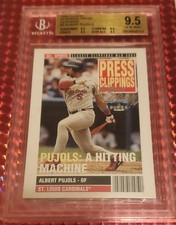 BGS 9.5 Fleer 2004 Classic Clippings Press Clippings Albert Pujols 