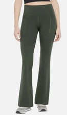 GapFit Women's S High-Rise Flared Leggings Green Polyester Blend P0228