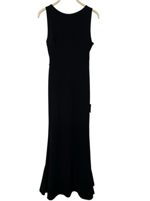 New Lulus Exquisite Refinement Elegant Black Backless Bow Ruffle Maxi Dress