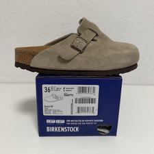 Birkenstock Boston Clog Veloursleder Taupe Da...