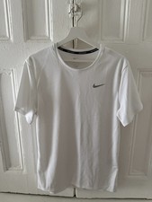 Nike Dri Fit Miler Men's Short Sleeve Running Top in White Small