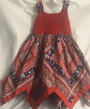 Blueberi Boulevard Red White Blue Handkerchief Dress Toddler Girl 2T