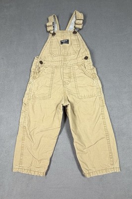 OshKosh B'gosh Brown Overalls Toddler 24M Cotton Canvas Utility Playwear EUC