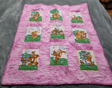 Winnie the Pooh Small Kids Baby Quilt Pink Tigger, Kanga  Roo, Piglet, Pooh