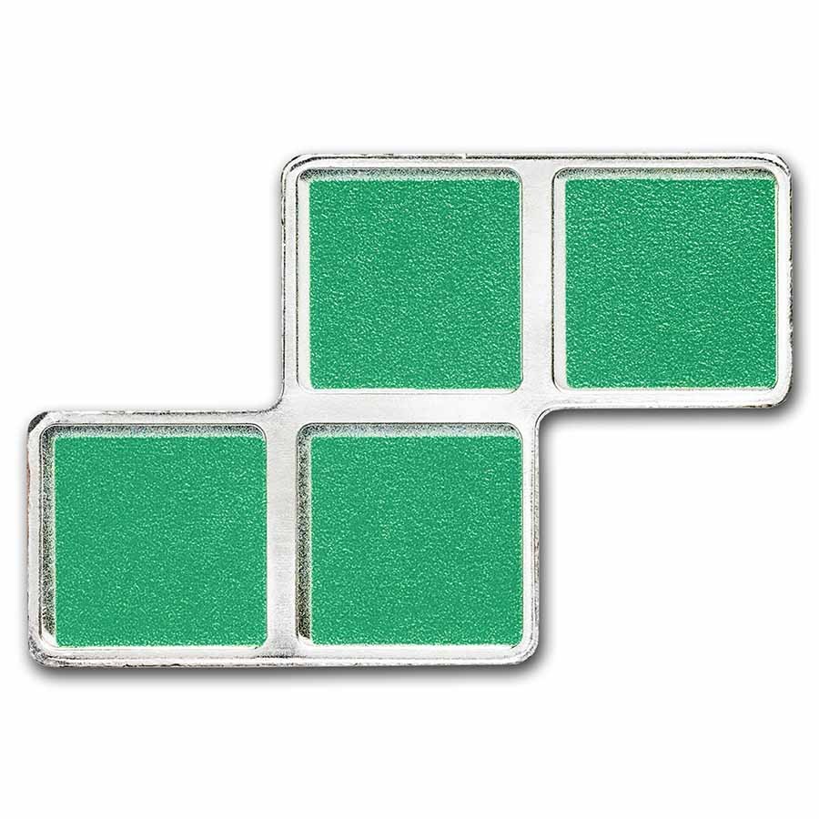2023 テトリス銀貨　1オンス　T型 2023 Tetris™ Niue 1 oz Silver $2 S-Tetrimino Block (Green) | eBay