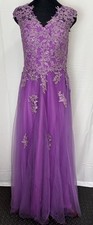 Tulle Lace Appliques Prom Evening Birthday Party Dress Size 10 Evening Gown
