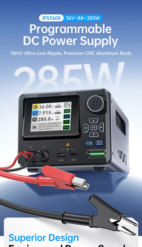 FNIRSI Adjustable CNC DC Power Supply 36V 8A Voltage Regulator PD/QC Fast Charge - Picture 9 of 21