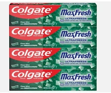 Colgate Max Fresh Whitening Toothpaste with Mini Strips, Clean Mint Toothpaste
