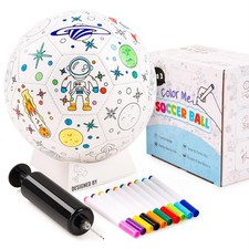 Color Your Own Soccer Ball with Markers, Soccer Gifts for Girls Boys, Size 3 ...