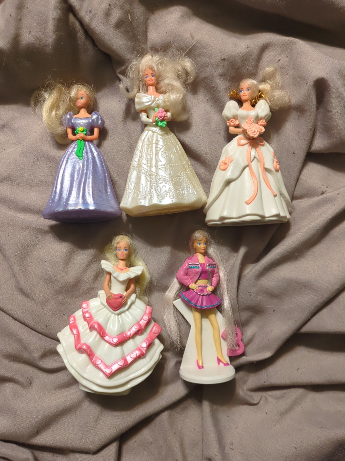 90s Wedding Plastic Mattel Blonde. Lot Of 5
