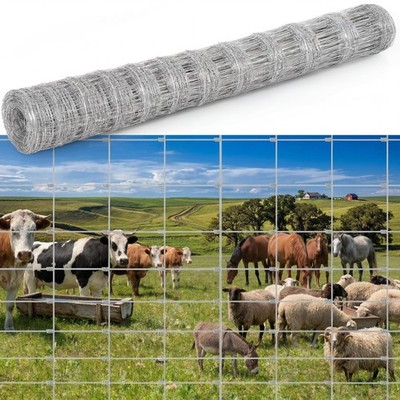 Farm Fence 4ft x 164/328ft Heavy Duty Galvanized Cattle Fence Animals Protection