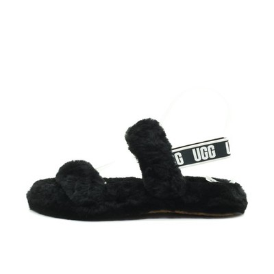 UGG Damen Pantoletten EU 38 Fluff Yeah Slide Schwarz