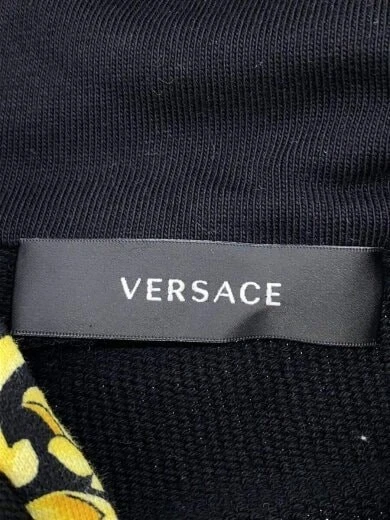 VERSACE Zip felpa con cappuccio felpa con cappuccio M cotone nero 1011854 IA07326