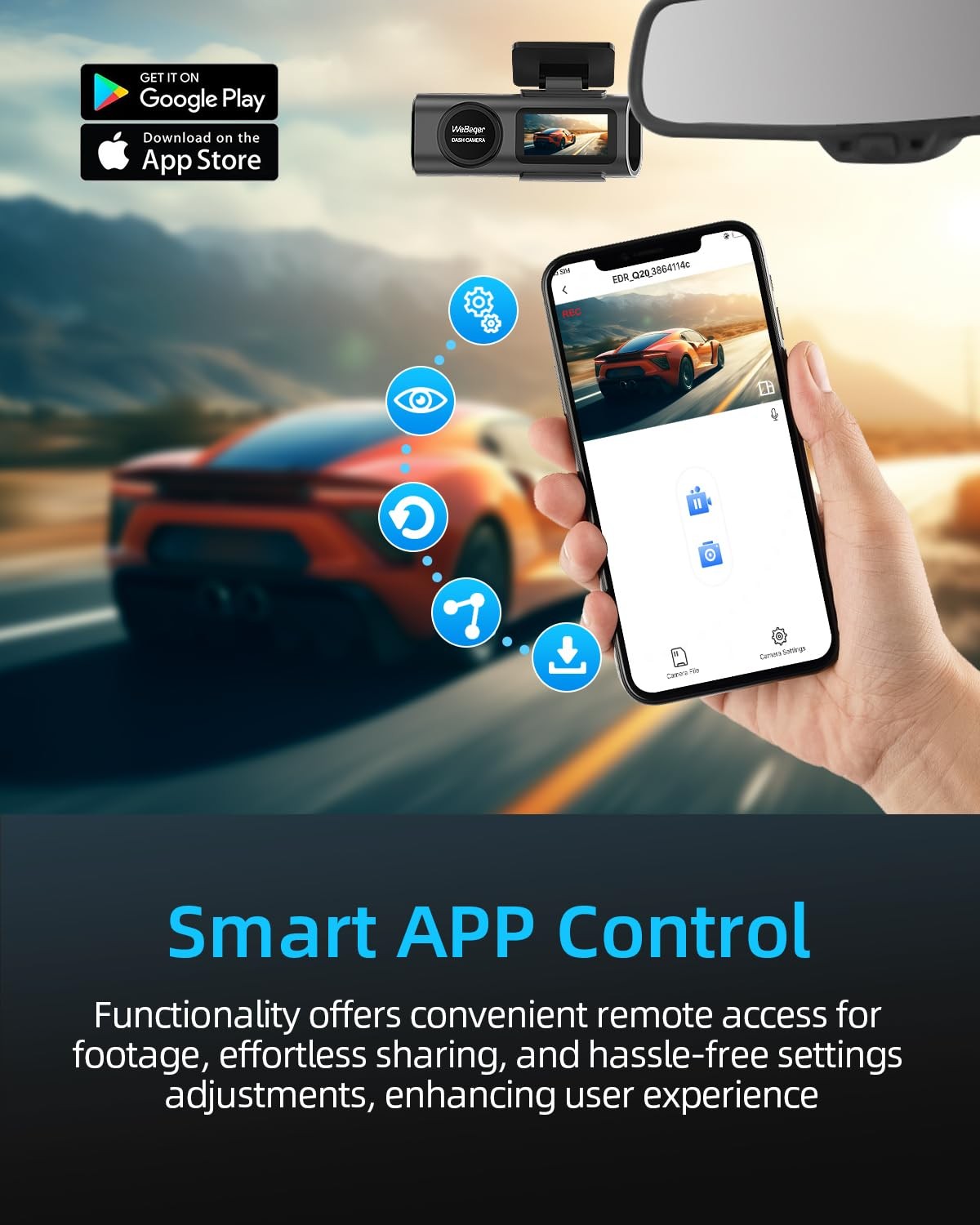 Dash Cam Auto Anteriore e Posteriore 4K Uhd 1080p con Scheda Sd 64G WIFI Dual - Miniatura 9