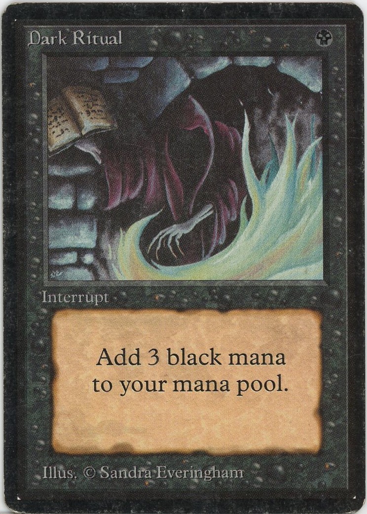 Dark Ritual - Beta Edition - Moderate Play Magic MTG English Edge Wear
