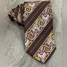 Robert Talbott Best of Class 109% Silk Made in USA Stripe Floral Paisley Tie EUC