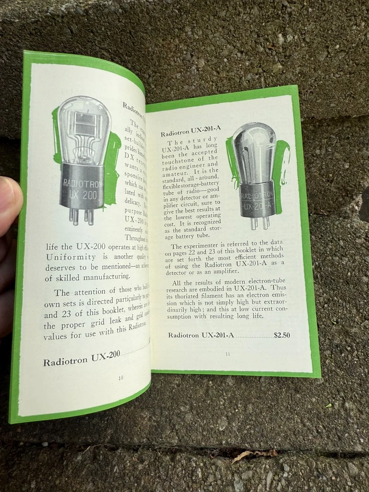 Catálogo de folletos de tubos de vacío Radiotron 1925 Foto 4 de 4