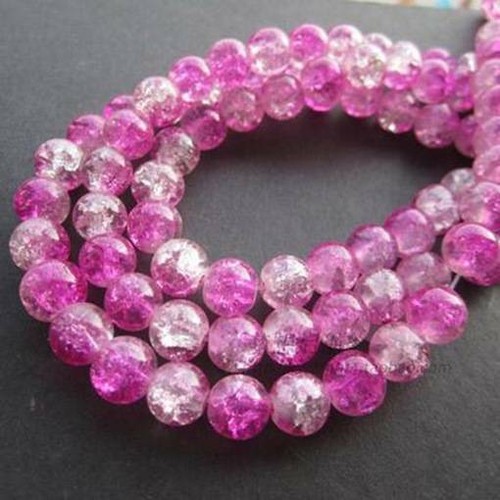 4mm 6mm 8mm 10mm Round Crackle Crystal Glass Loose Craft Beads lot Wholesale - Picture 3 of 15