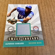 2004 UD Sweet Spot Threads JSY PATCH Alfonso Soriano #STS-AS Rangers Card (c6)