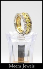 Canary Yellow Oval Cut 8.90CT Citrine  Bright White Cubic Zirconia Wedding Band