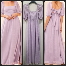 LULUS Romance is Here Lavender Swiss Dot Tie-Back Maxi Dress*Cute* Size XS**NWOT