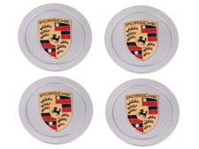 Porsche 996 Boxster 993 Silver Center Cap Colored Crest SET 993361303109A1