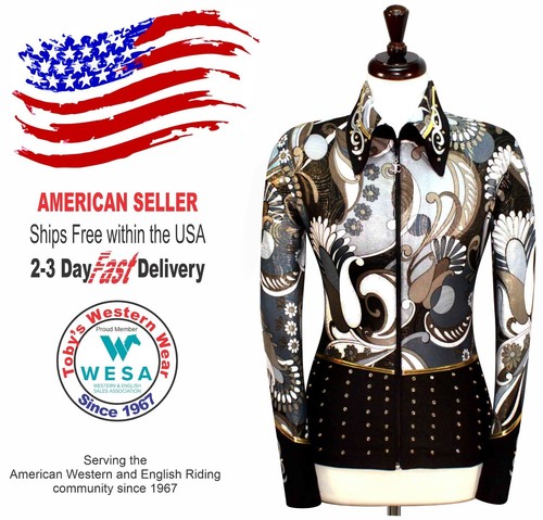 Chemise Western De Spectacle - Taffetas, Pour Showmanship Horsemanship Pleasure, Neuve, Fusion Enterprises