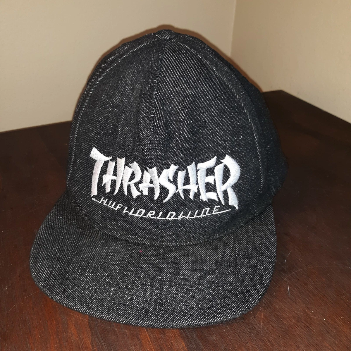 Thrasher HUF Worldwide Black Denim SnapBack Hat DGK Santa Cruz
