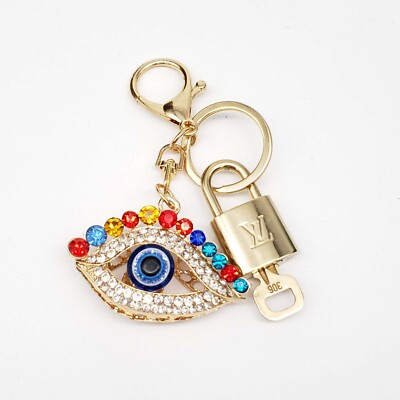 Louis Vuitton Authentic Gold Lock   Unbranded Evil Eye Keychain Charm for Bags