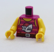 TORSO - Hebilla de cinturón de tiburón plateado rayas de coral 60397 LEGO® pieza de minifigura