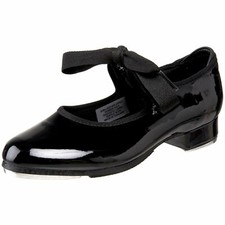 Kids Bloch Girls Annie Tyette Low Top Dance, Black Patent, Size 7.5