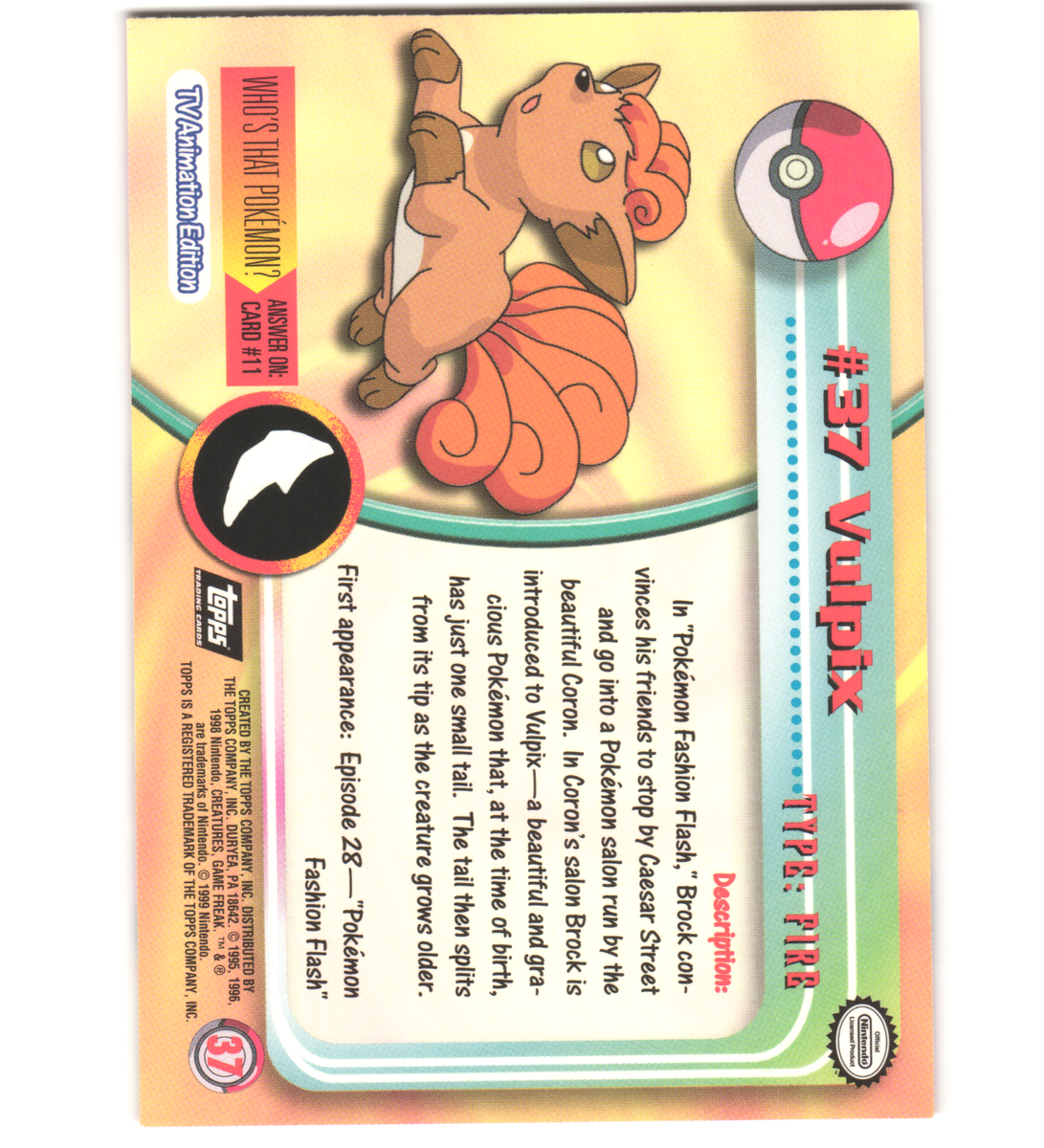 ロコン Vulpix　ポケモンカード　英語版　初版　シャドーレス　1999年表示 Vulpix 1st edition shadow less - メルカリ