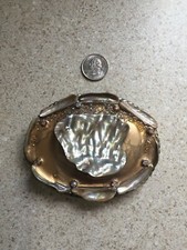 large handmade gold colored mother of pearl womens belt buckle 4x3 inches