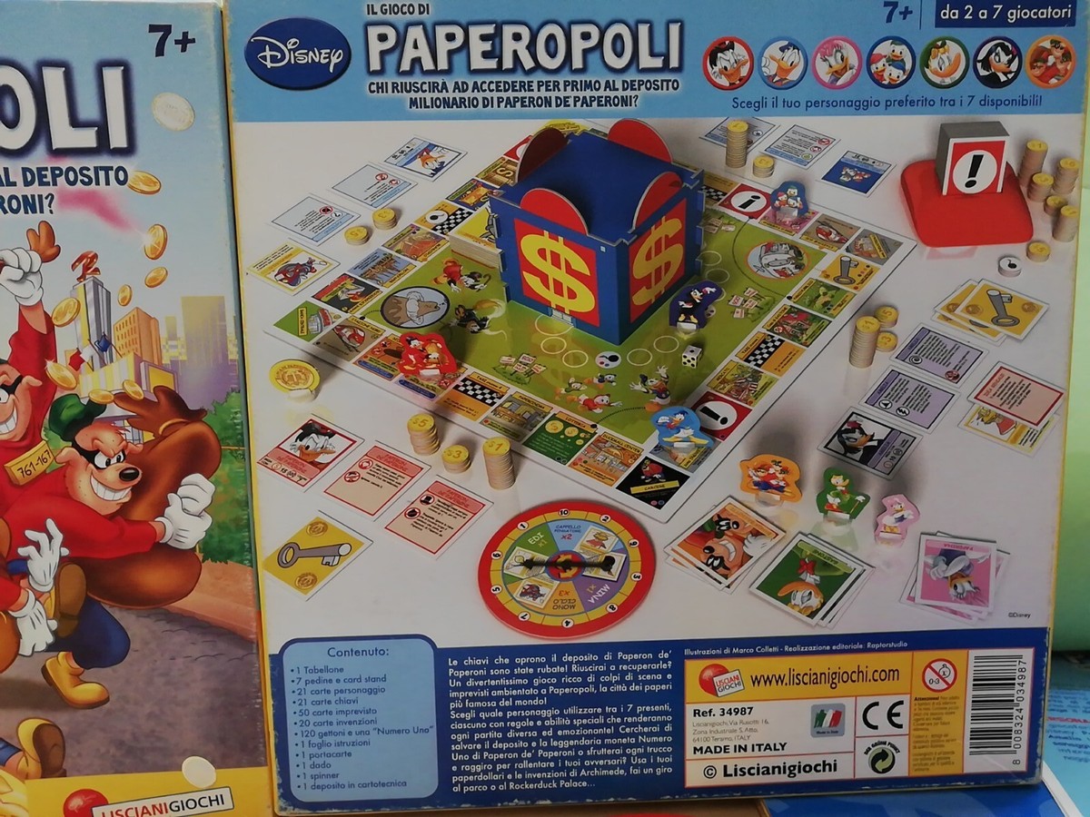 Liscianigiochi Il Gioco Di Paperopoli - Gioco Da Tavolo Con Deposito 3D Per 2-7 Giocatori