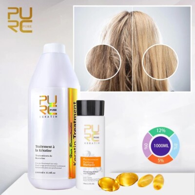 PURC 1000ml Keratin 100ml Shampoo Set Brazilian Keratin Haarkur Glättung