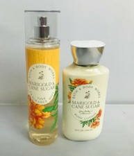 Bath  Body Works MARIGOLD  CANE SUGAR Fine Fragrance Mist  Body Lotion SET
