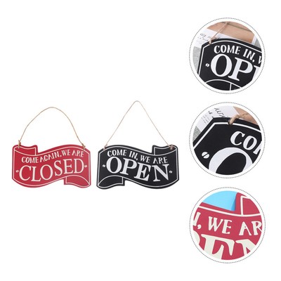 2pcs Tür Zeichen Shop Offen Geschlossen Tag Doppelseitige Tür Plaque