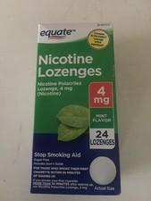 Equate Nicotine Polacrilex Lozenge 4 mg, Mint Flavor Count Exp: 3/25 24ct