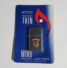 New VTG ATCO Pocket Thin Wind Proof Cigarette Lighter NAVCOSSACT Logo NOS
