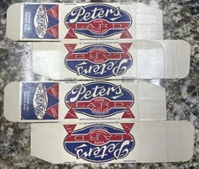 (2) Vintage Peters Pure Lard The Creamy Kind 1 lb. Empty Wax Coated Paper Boxes