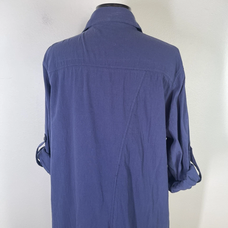 Vestido Anself Para Mujer XXL Azul Lagenoon Look Asimétrico Botón Camisa Chaqueta Foto 3 de 4