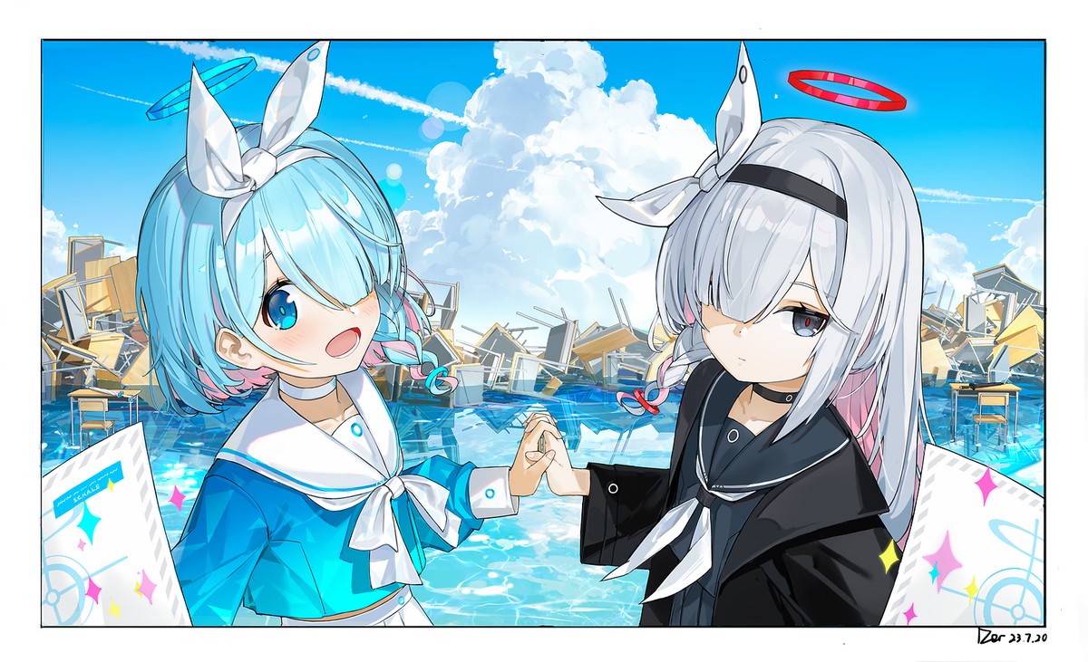 Anime Girls Arona Blue Archive Plana Blue Archive Gaming Mat