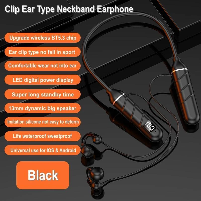 Bluetooth 5.3 Wireless Neckband Earphone Earbuds Headset Gaming Headphones