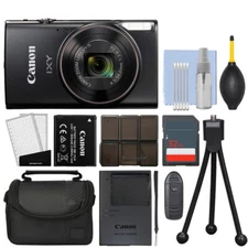 Canon IXY 650 / ELPH 360 20.2MP Digital Camera 12x Optical Zoom Black + 32GB Kit